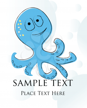 Royalty Free Clipart Image of an Octopus Card