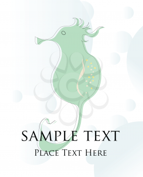 Royalty Free Clipart Image of a Seahorse Card