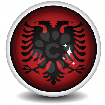 Royalty Free Clipart Image of an Albanian Flag Button