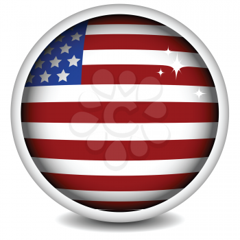 Royalty Free Clipart Image of an American Flag Button