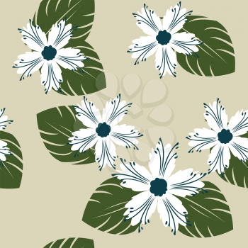 Royalty Free Clipart Image of Flowers and Leaves