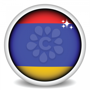 Royalty Free Clipart Image of an Armenian Flag Button