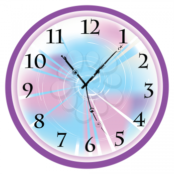 Royalty Free Clipart Image of a Colourful Clock