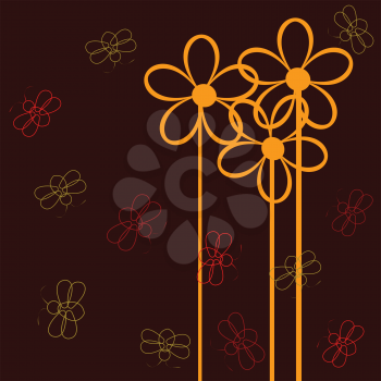 Royalty Free Clipart Image of a Bugs and Flower Background