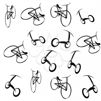 Royalty Free Clipart Image of a Collection of Bikes
