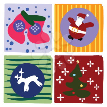 Royalty Free Clipart Image of a Christmas Card Collection