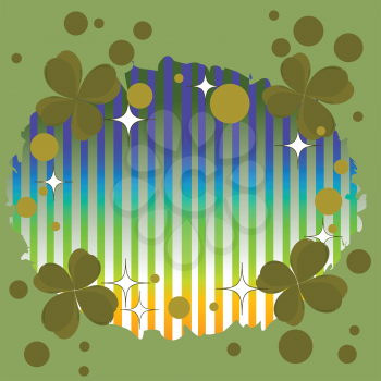 Royalty Free Clipart Image of a Saint Patrick's Day Background With Colourful Stripes in the Centre