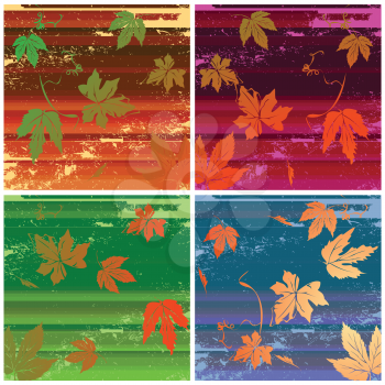 Royalty Free Clipart Image of a Collection of Leaf Backgrounds