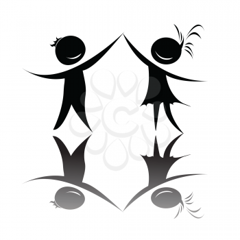 Royalty Free Clipart Image of a Young Couple Dancing