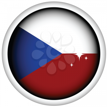 Royalty Free Clipart Image of a Czech Flag Button