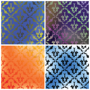 Royalty Free Clipart Image of a Damask Background Collection