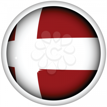 Royalty Free Clipart Image of a Danish Flag Button