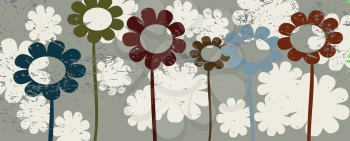Royalty Free Clipart Image of Deco Flowers