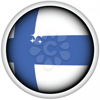 Royalty Free Clipart Image of a Finnish Flag Button