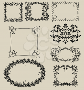 Royalty Free Clipart Image of Floral Frames