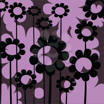 Royalty Free Clipart Image of a Vivid Purple Flower Background