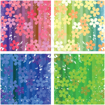 Royalty Free Clipart Image of a Collection of Floral Backgrounds
