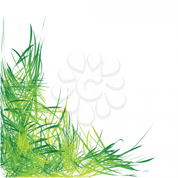 Royalty Free Clipart Image of Fresh Green Grass in a Corner