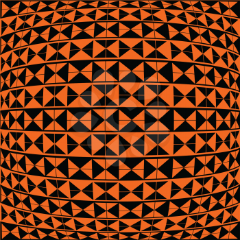 Royalty Free Clipart Image of an Orange and Black Geometric Background