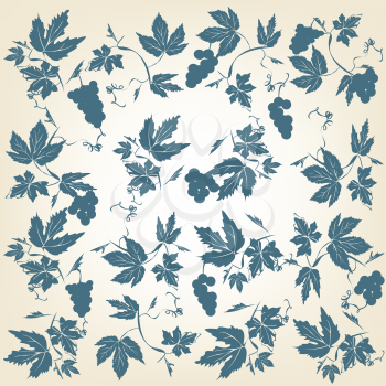 Royalty Free Clipart Image of a Grapevine Leaf Pattern