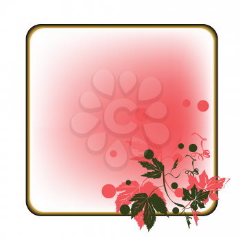 Royalty Free Clipart Image of a Frame With a Grapevine in the Corner
