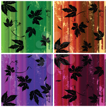 Royalty Free Clipart Image of a Collection of Grunge Autumn Backgrounds