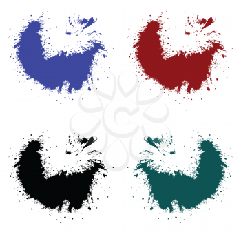 Royalty Free Clipart Image of Four Splashes