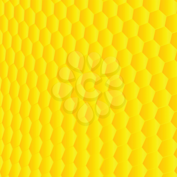 Royalty Free Clipart Image of a Bright Yellow Honeycomb Background