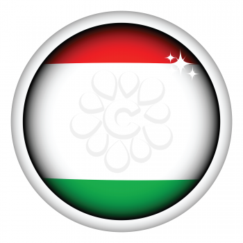 Royalty Free Clipart Image of a Hungarian Flag Button