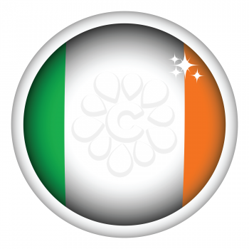 Royalty Free Clipart Image of an Irish Flag Button