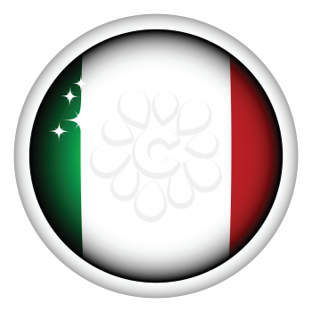 Royalty Free Clipart Image of an Italian Flag on a Button