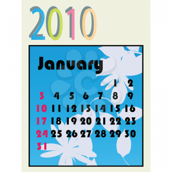 Royalty Free Clipart Image of a January Calendar