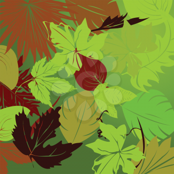 Royalty Free Clipart Image of a Background With Leaves