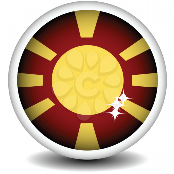 Royalty Free Clipart Image of a Macedonian Flag Button