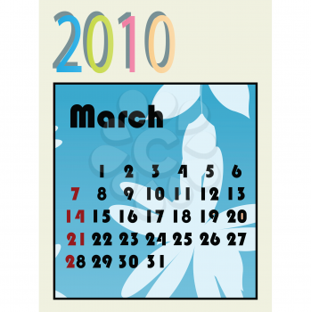 Royalty Free Clipart Image of a March Calendar