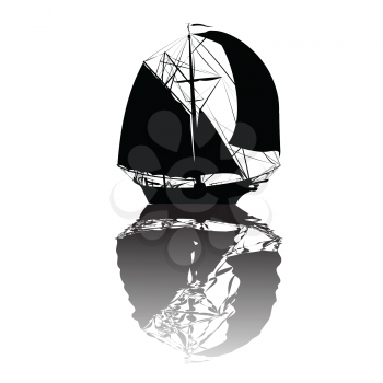 Royalty Free Clipart Image of an Old Ship