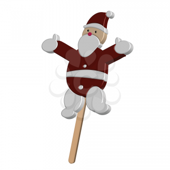 Royalty Free Clipart Image of a Santa Lollipop on a Stick