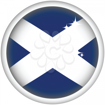 Royalty Free Clipart Image of a Scottish Flag Button