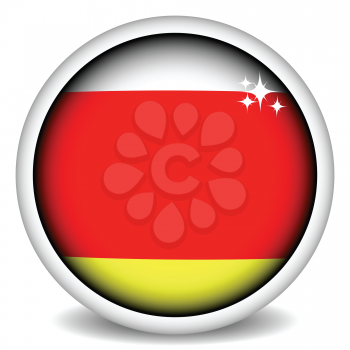 Royalty Free Clipart Image of a South Ossetia Flag Button