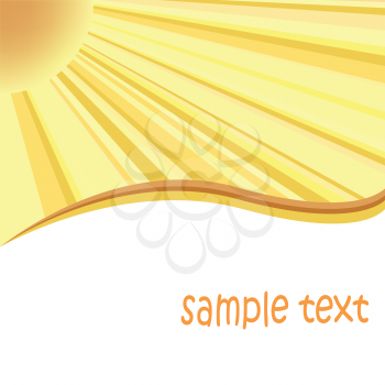 Royalty Free Clipart Image of a Card With a Sunburst in the Top Left Corner