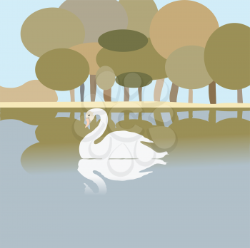 Royalty Free Clipart Image of a White Swan