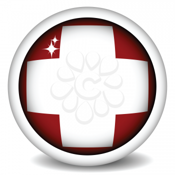 Royalty Free Clipart Image of a Switzerland Flag Button