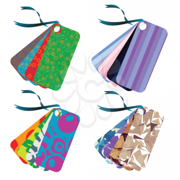 Royalty Free Clipart Image of a Set of Tags