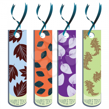 Royalty Free Clipart Image of a Group of Leaf Tags