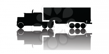 Royalty Free Clipart Image of the Silhouette of a Big Truck