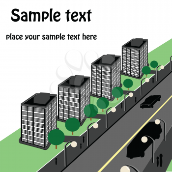 Royalty Free Clipart Iage of an Urban Streetscape
