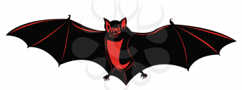 Royalty Free Clipart Image of a Bat on a White Background