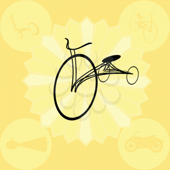 Royalty Free Clipart Image of a Vintage Bicycle