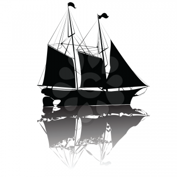 Royalty Free Clipart Image of an Old Ship