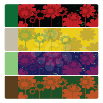 Royalty Free Clipart Image of Floral Banners